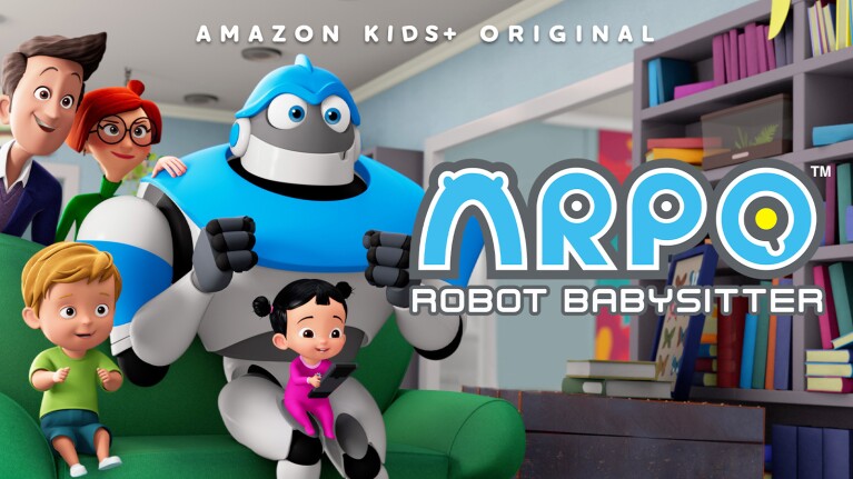 A cover image of "ARPO Robot Babysitter" with text at the top that reads "Amazon Kids+ original."