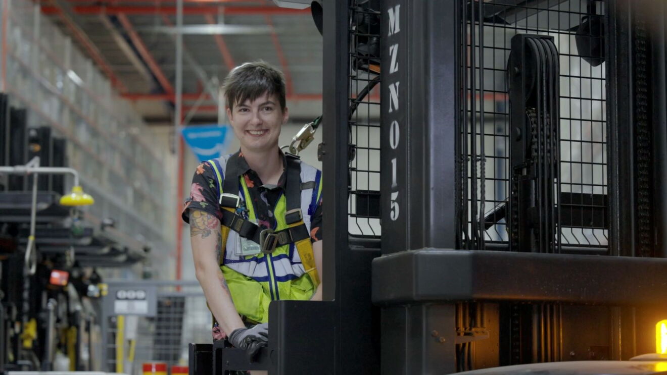 driving the forklift