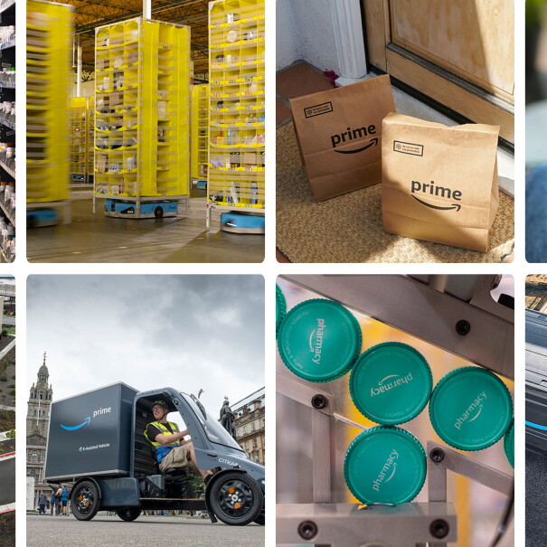 Amazon's diverse operations: warehouses, delivery, and pharmacy services