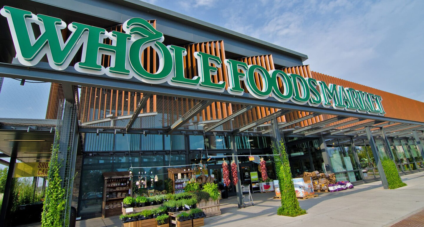 An image of the outside of a Whole Foods Market store.
