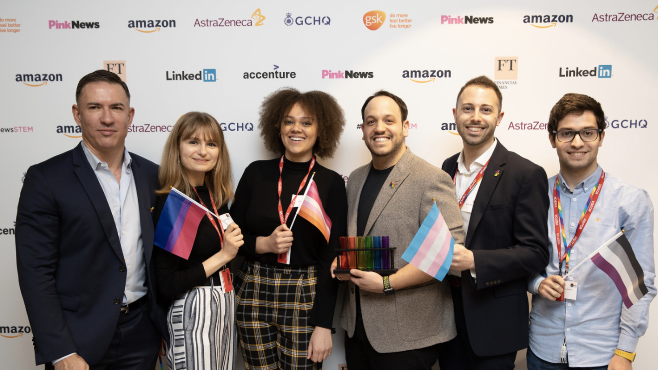 Amazon employees at an lgbt event