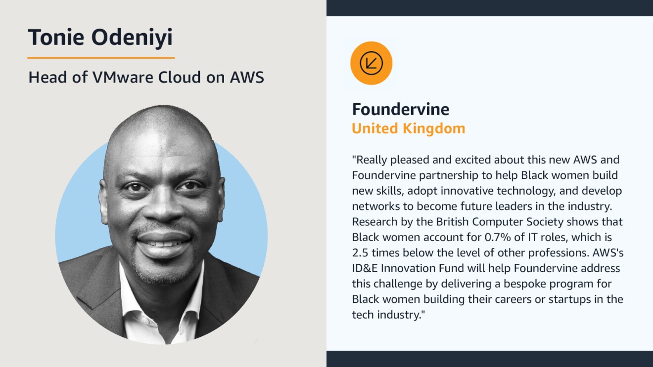 One of the employees working with AWS to support a charity of their choice.