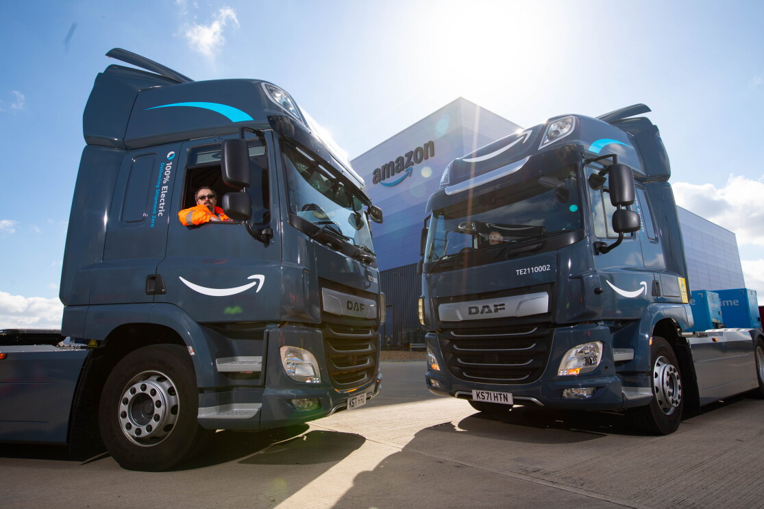 Amazon Middle Mile EVs Overs Electric HGV vehicles