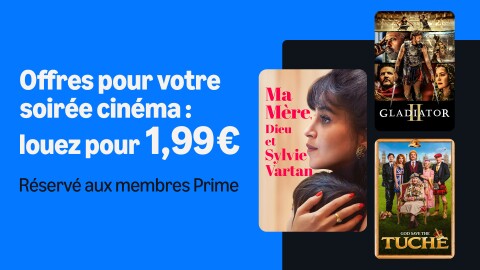 Locations de films à prix réduit présentées sur fond bleu avec des jaquettes de films