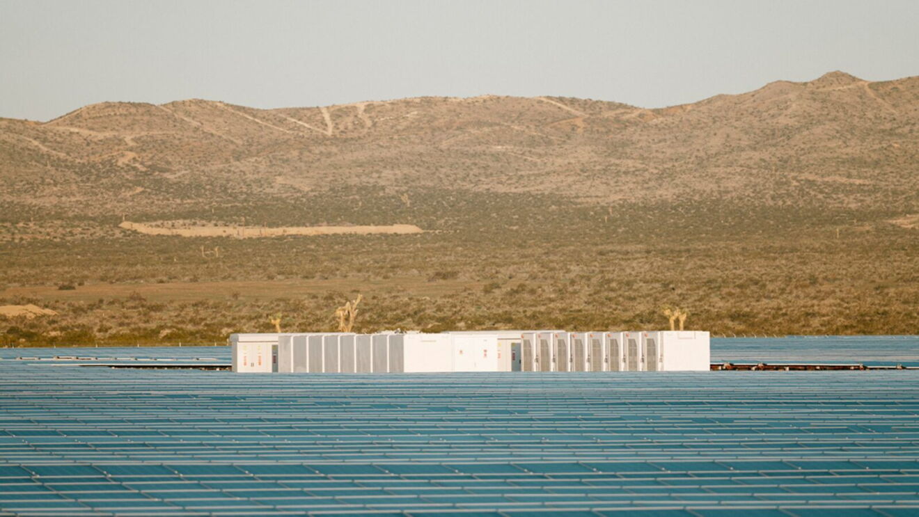 An image of Amazon's solar panels at the Baldy Mesa solar farm.