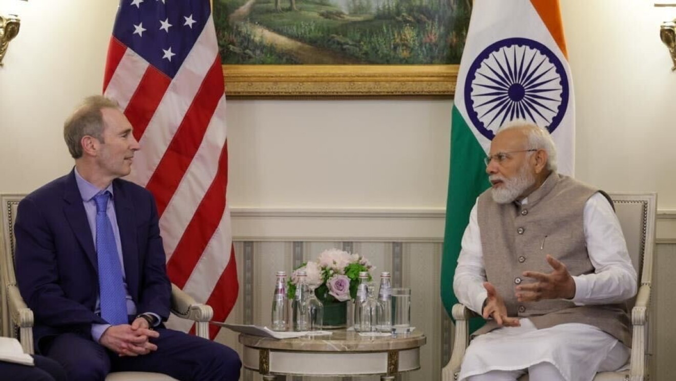 Amazon CEO Andy Jassy and Indian Prime Minister Narendra Modi met at Washington DOC on June 23, 2023.