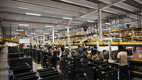 Inside of an Amazon fulfilment centre in Bristol 