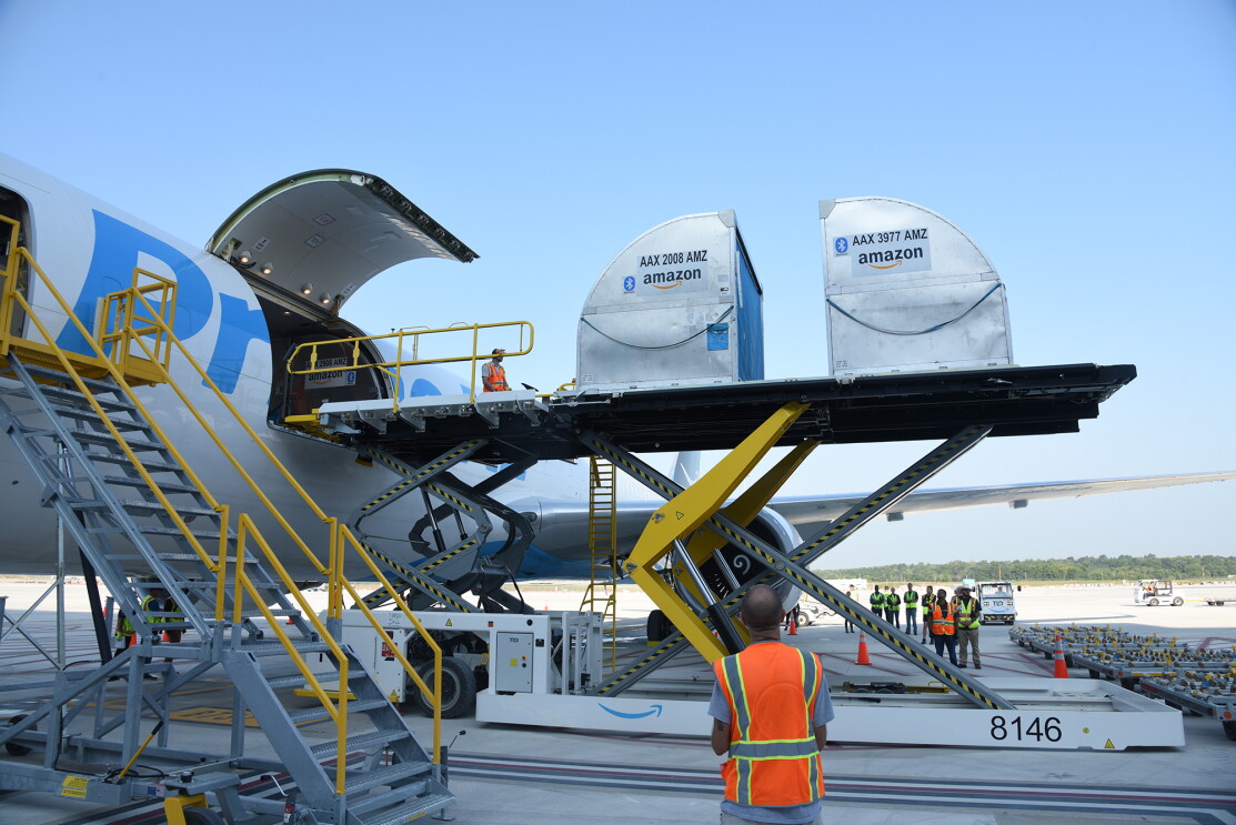 A view of a newly-opened Amazon Air hub