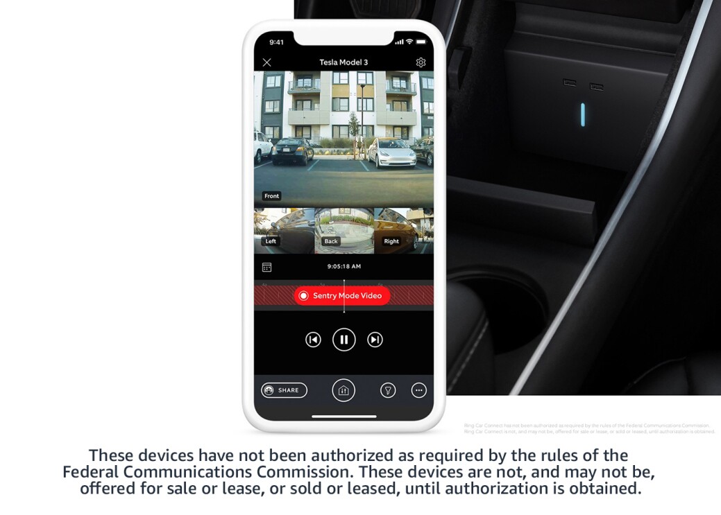 Tesla is first car compatible with 's Ring Car Connect