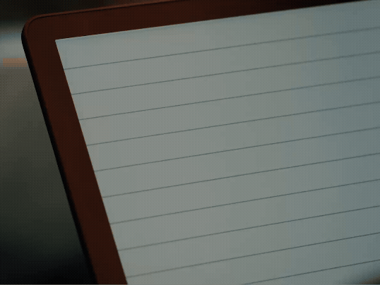 Lined paper notebook with brown leather binding