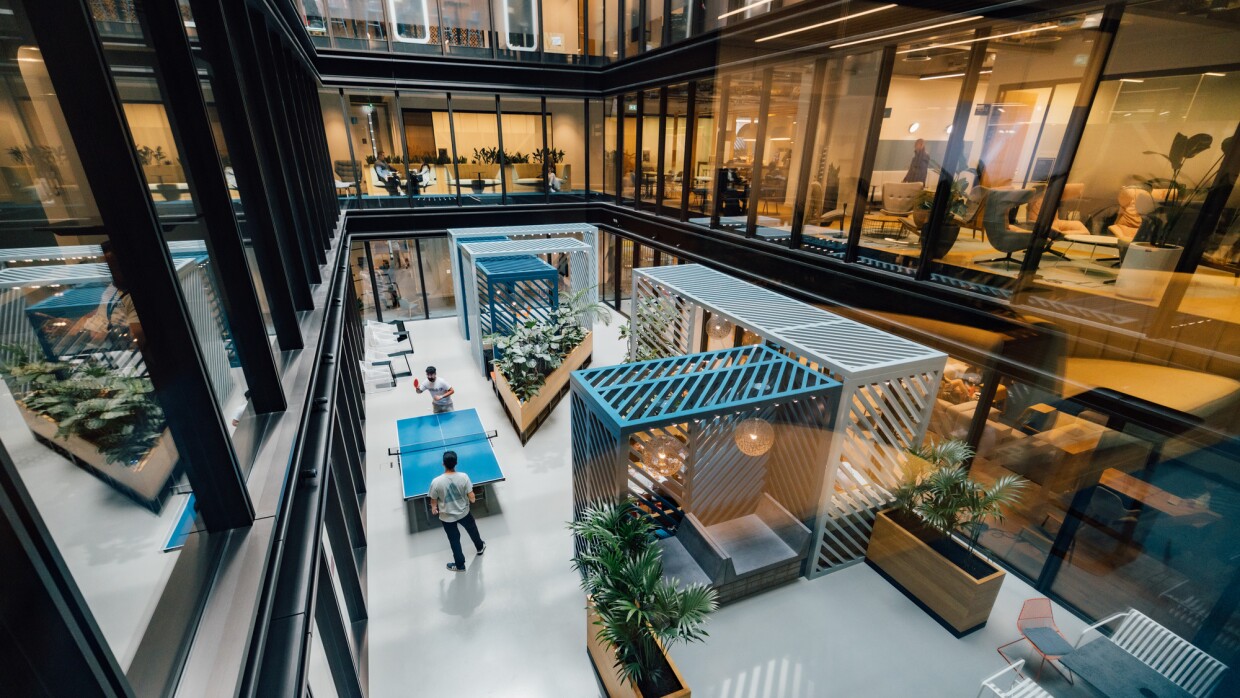 A break area in LHR16, Amazon's office in London