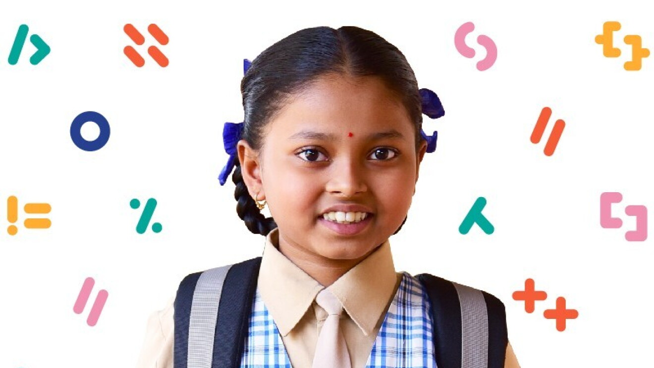 A girl with a school bag