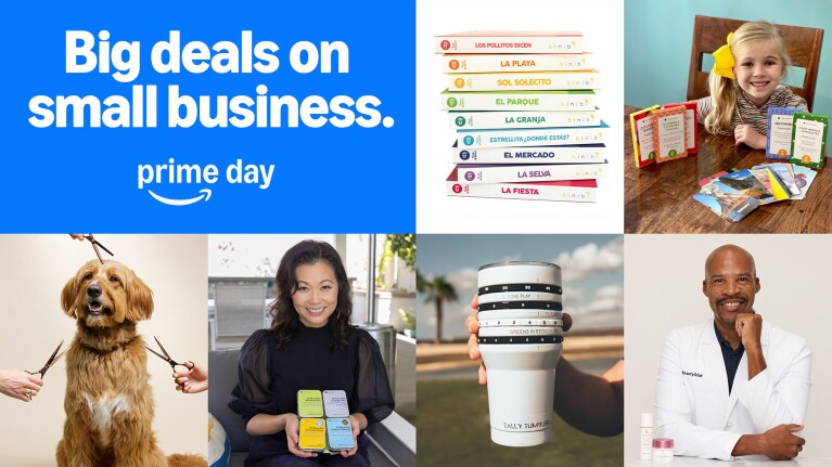 Amazon Prime Day featuring mall business products and entrepreneurs