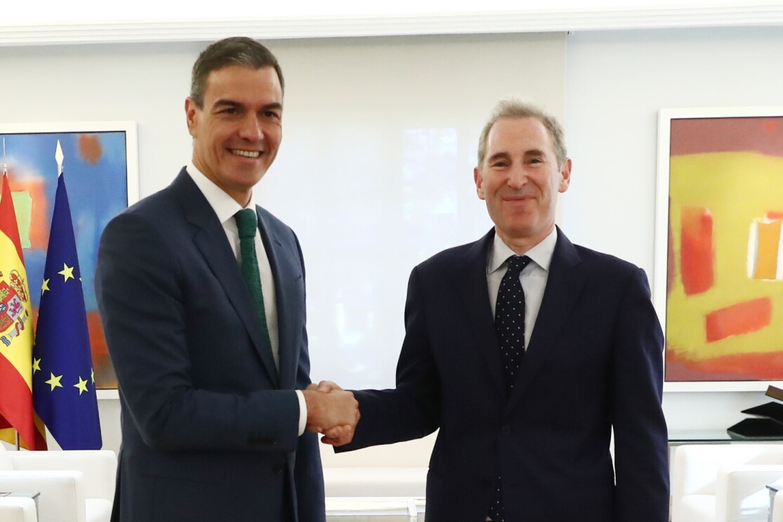 Pedro Sanzhez y Andy Jassy.