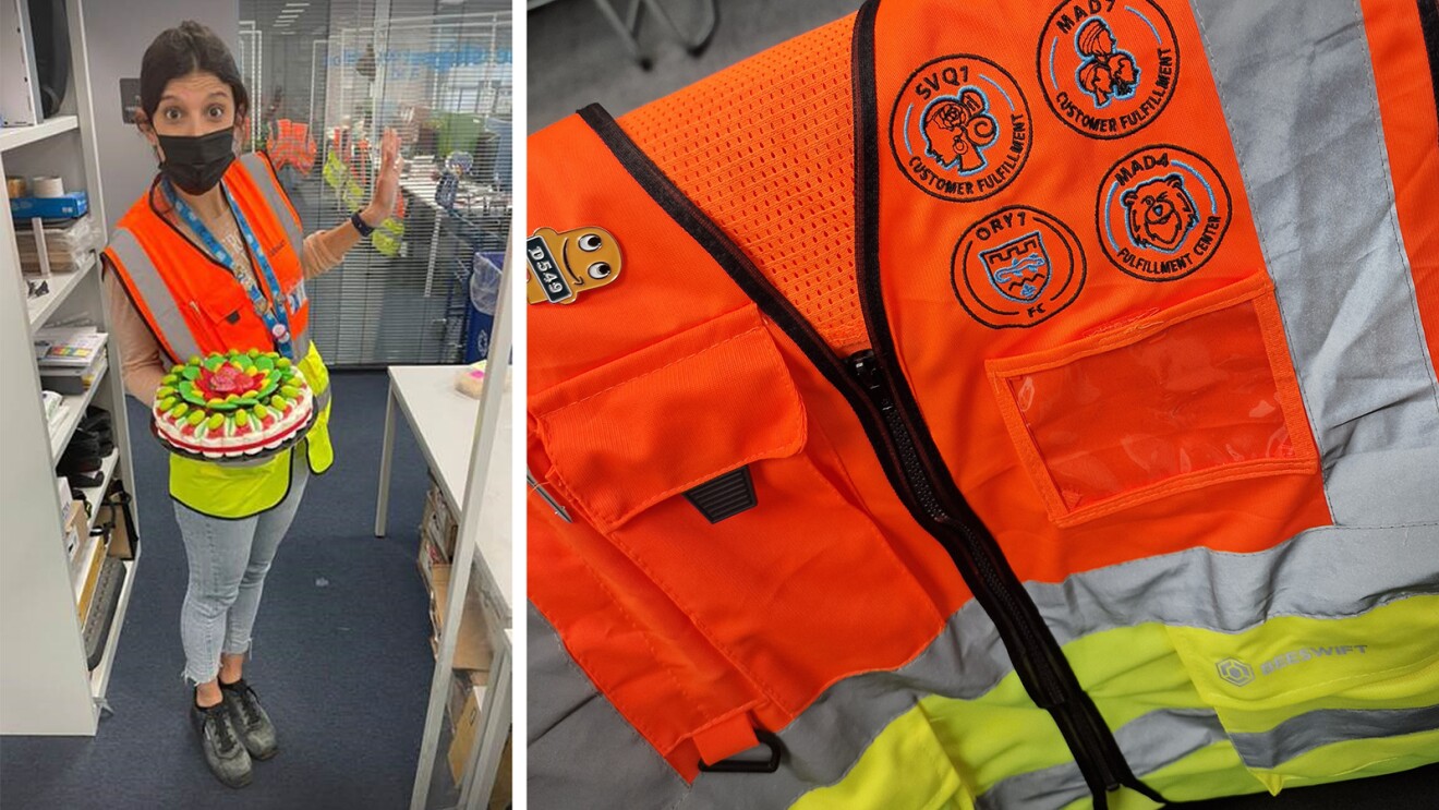 杰拉尔丁Leiros马丁内斯的形象,总经理在亚马逊在西班牙最大的满足中心。