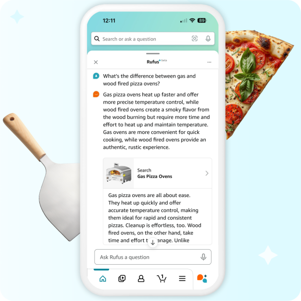 Amazon Rufus comparing product options for a shopper