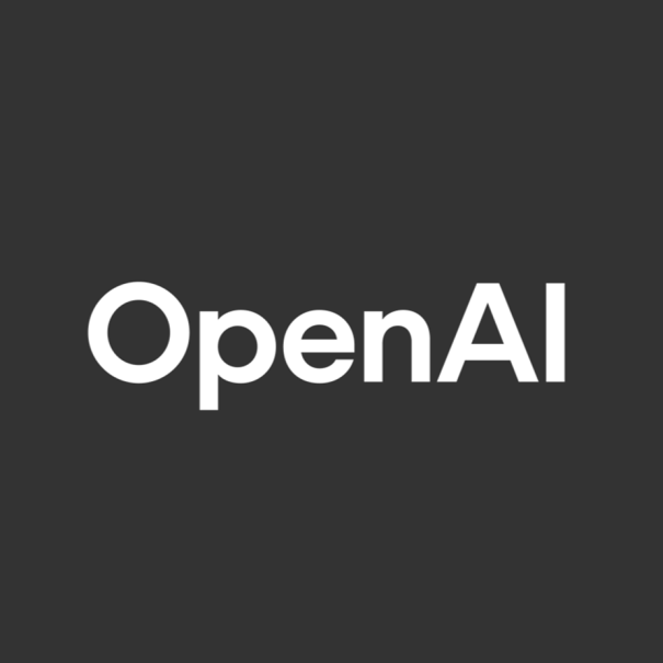 黒に近いグレーの背景に、白い文字で「OpenAI」と「AWS」のロゴが並んでいる。2つのロゴは縦の白い線で区切られている。