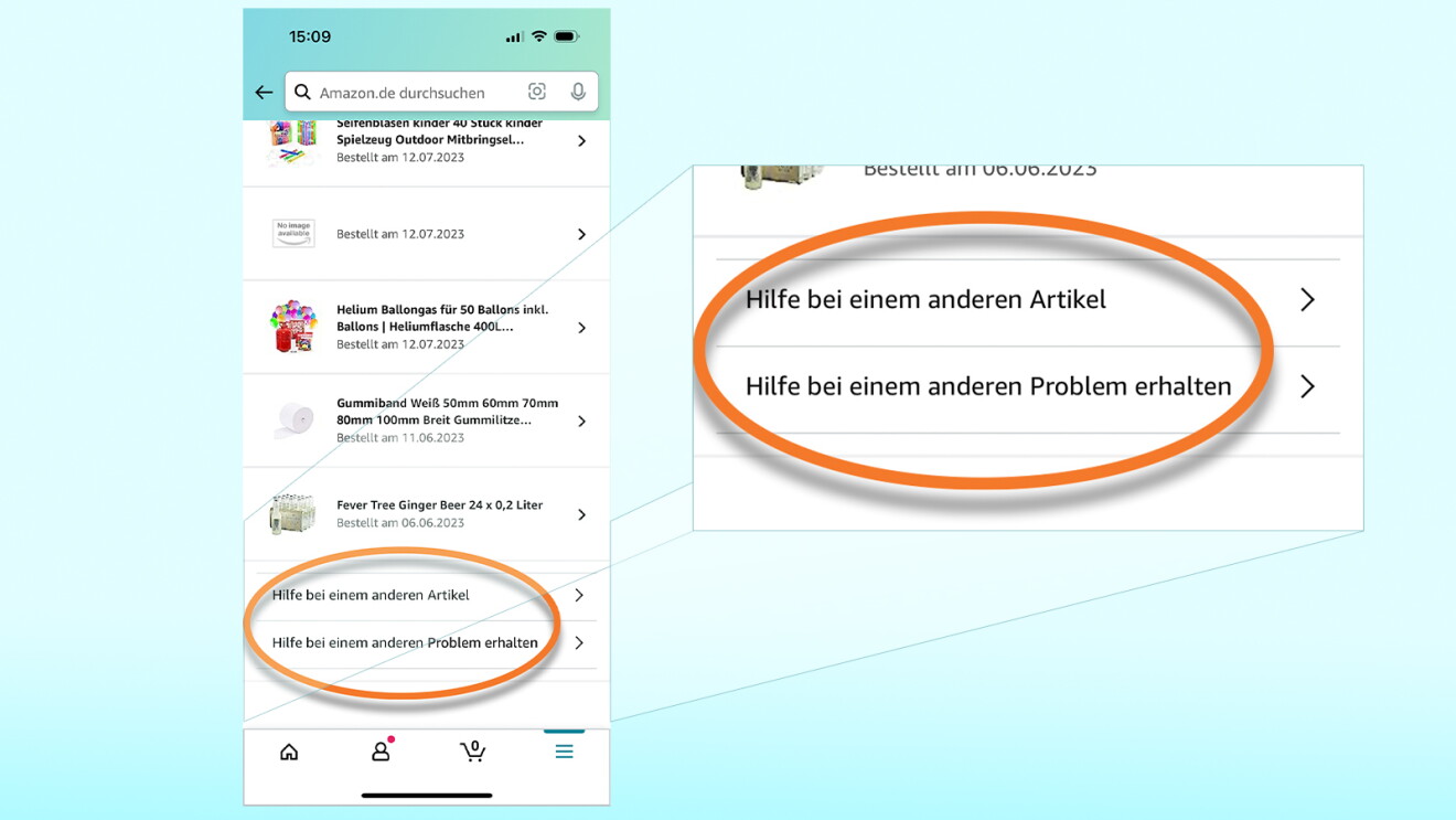 Screenshots der Amazon App