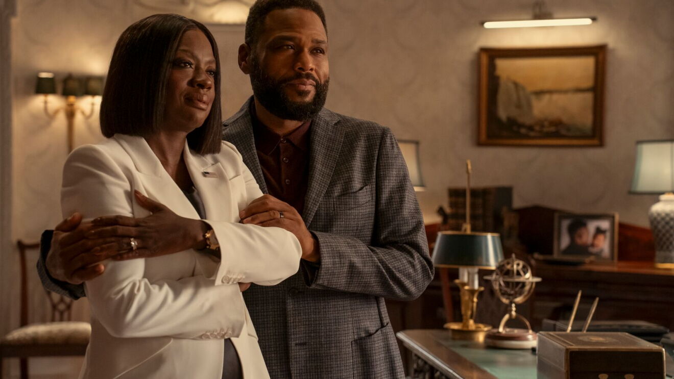 Viola Davis (left) and Anthony Anderson (right) on the set of Prime Video's new movie, "G20."