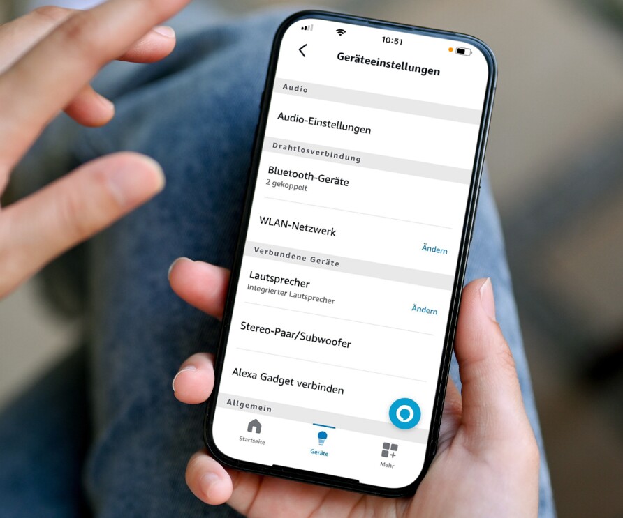 Alexa App Bluetooth Geräteeinstellungen