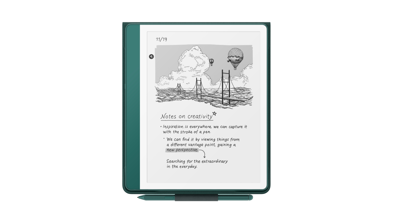 Handwritten notes on a Kindle Scribe.
