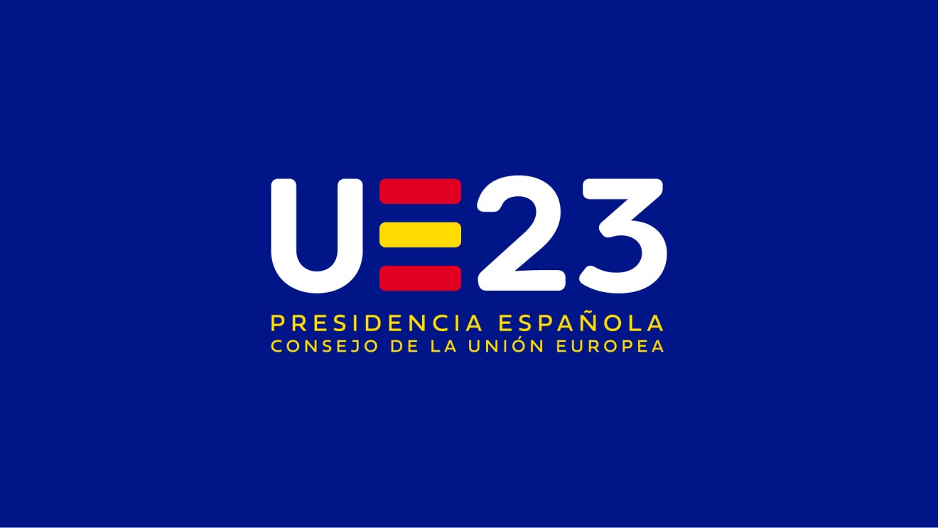 Logo de la Presidencia Española del Consejo de la Unión Europea. 