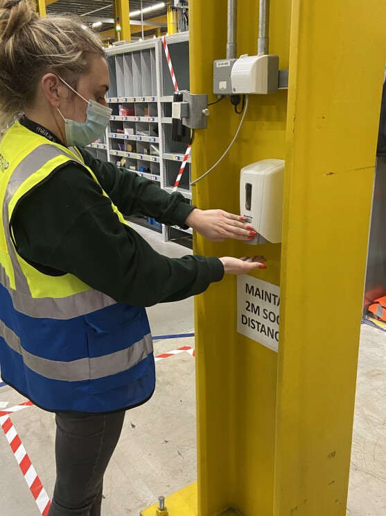 Amazon employees staying safe at work
