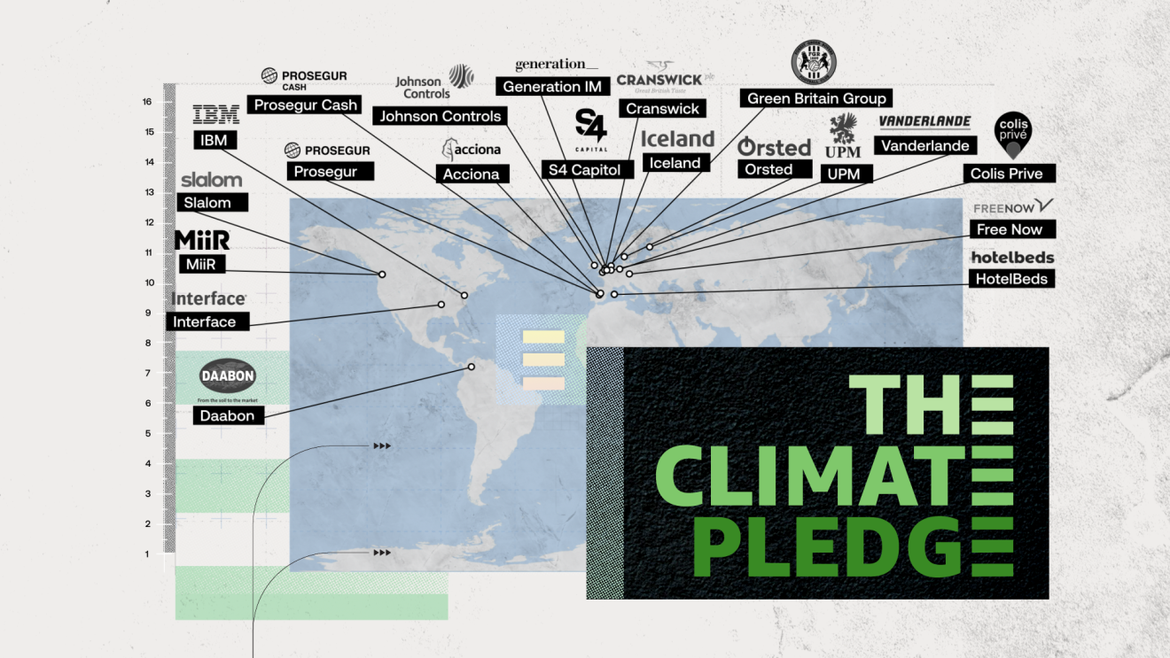 Die neuen Unterzeichner des Climate Pledge.