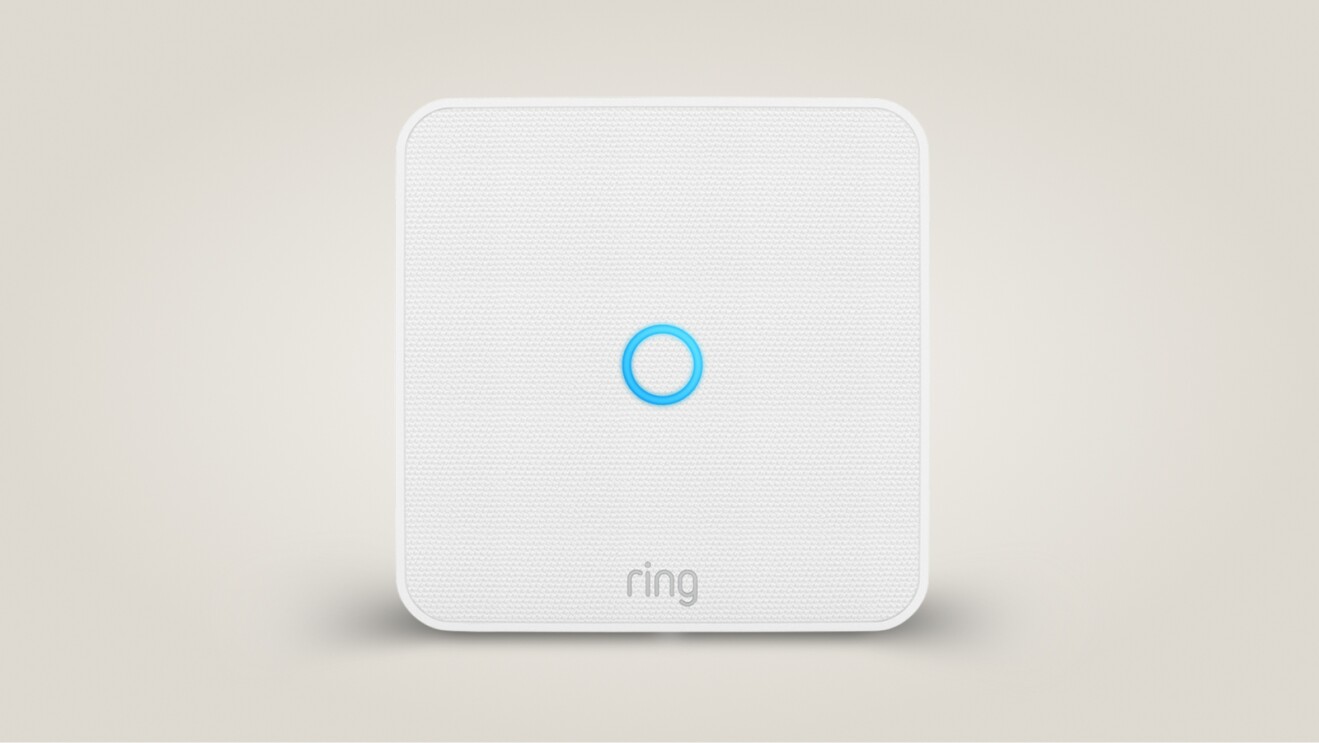 Ring smart home intercom device with blue LED indicator