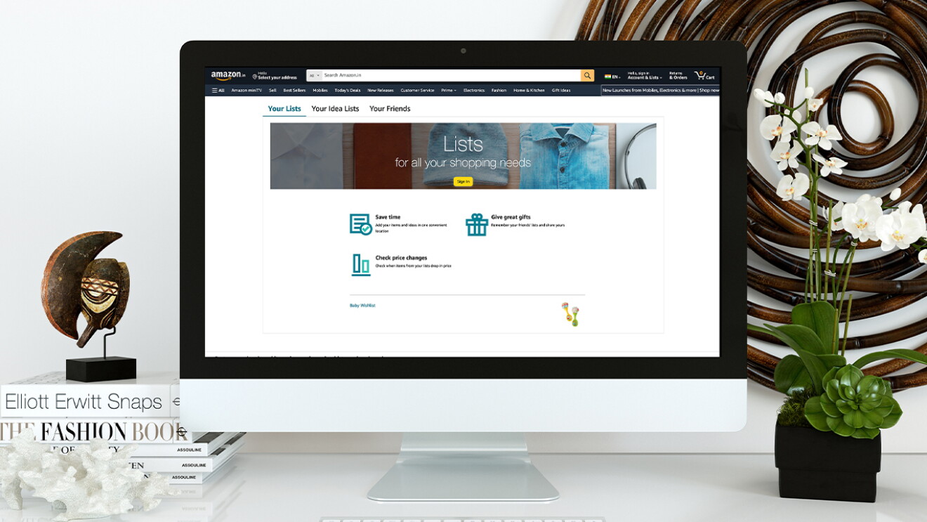 how to create a wishlist on Amazon.in