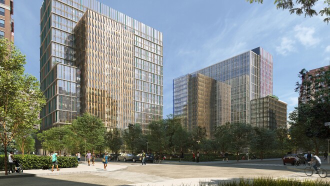 新亚马逊总部位于弗吉尼亚州阿灵顿的效果图。