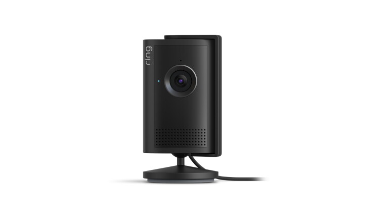 Indoor Camera Plus in black, front on.