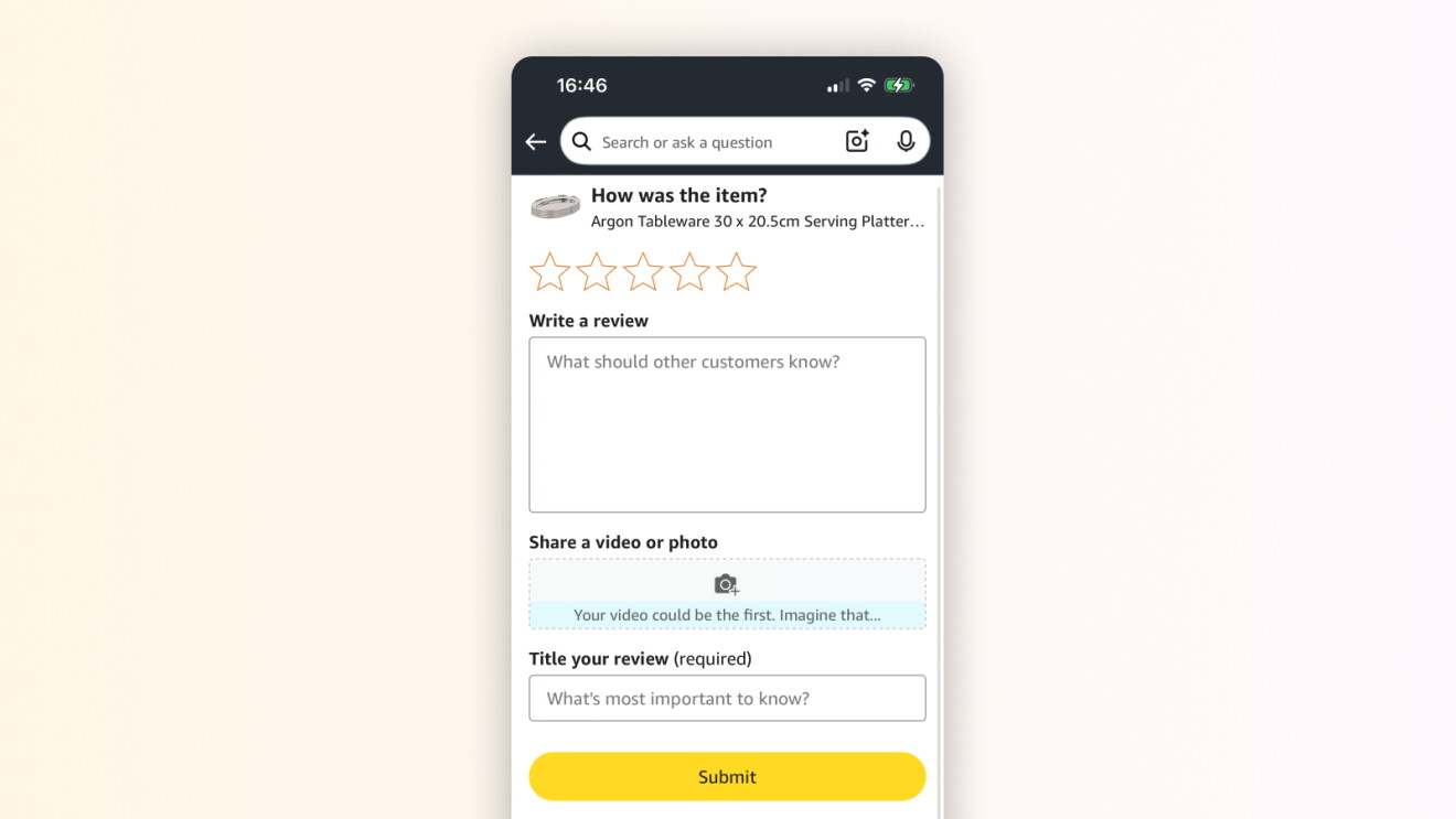 Screenshot showing Amazon review page