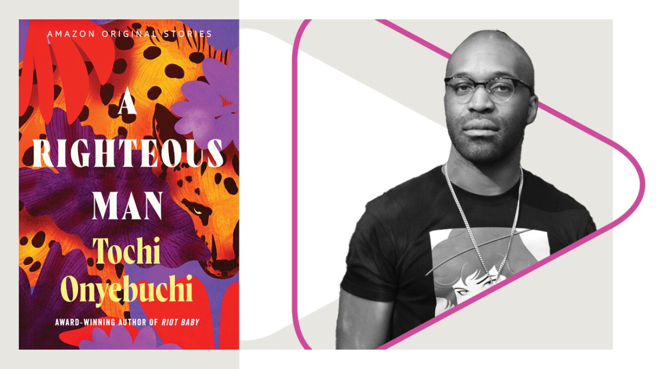 “义人”这本书封面与作者的头像,托Onyebuchi