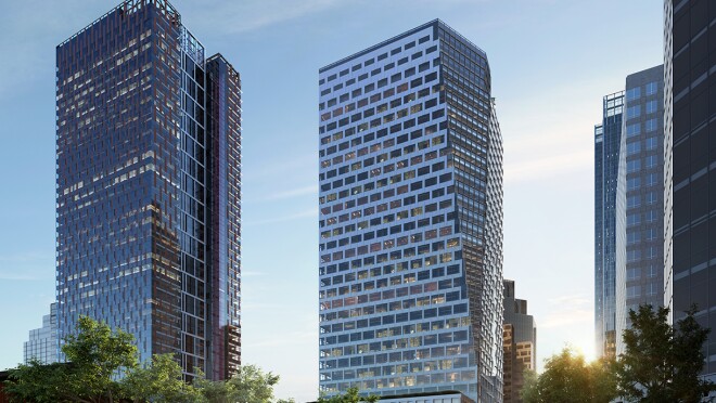 建筑呈现新的贝尔维尤600网站,亚马逊的新办公空间在贝尔维尤,华盛顿。