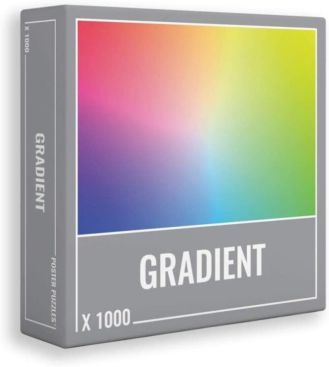 A puzzle box with a gradient colour on it