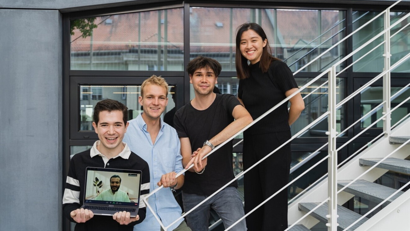 Das Team von CareMates - auf dem Bild: Pablo Valencia Corona, Johannes Kiwi, Dylan Gruner, Sunny Chen