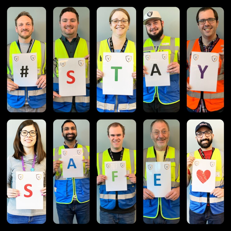 Amazon employees staying safe at work 