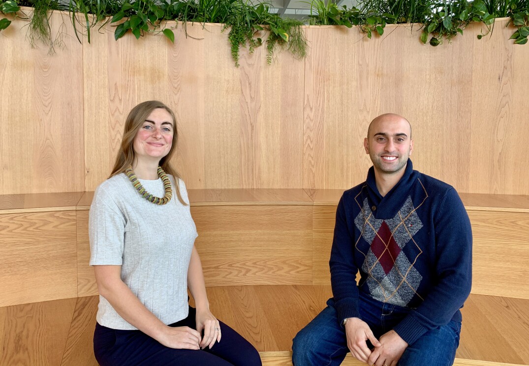 Picture of Madeleine Knowles (Senior Manager, Amazon in the Community) and Wissam Kazan (Chief Technology Officer, Book Depository) at Amazon