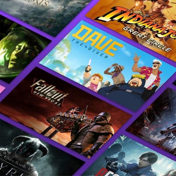 Collage of video game cover art including Alien, Indiana Jones, and Fallout
