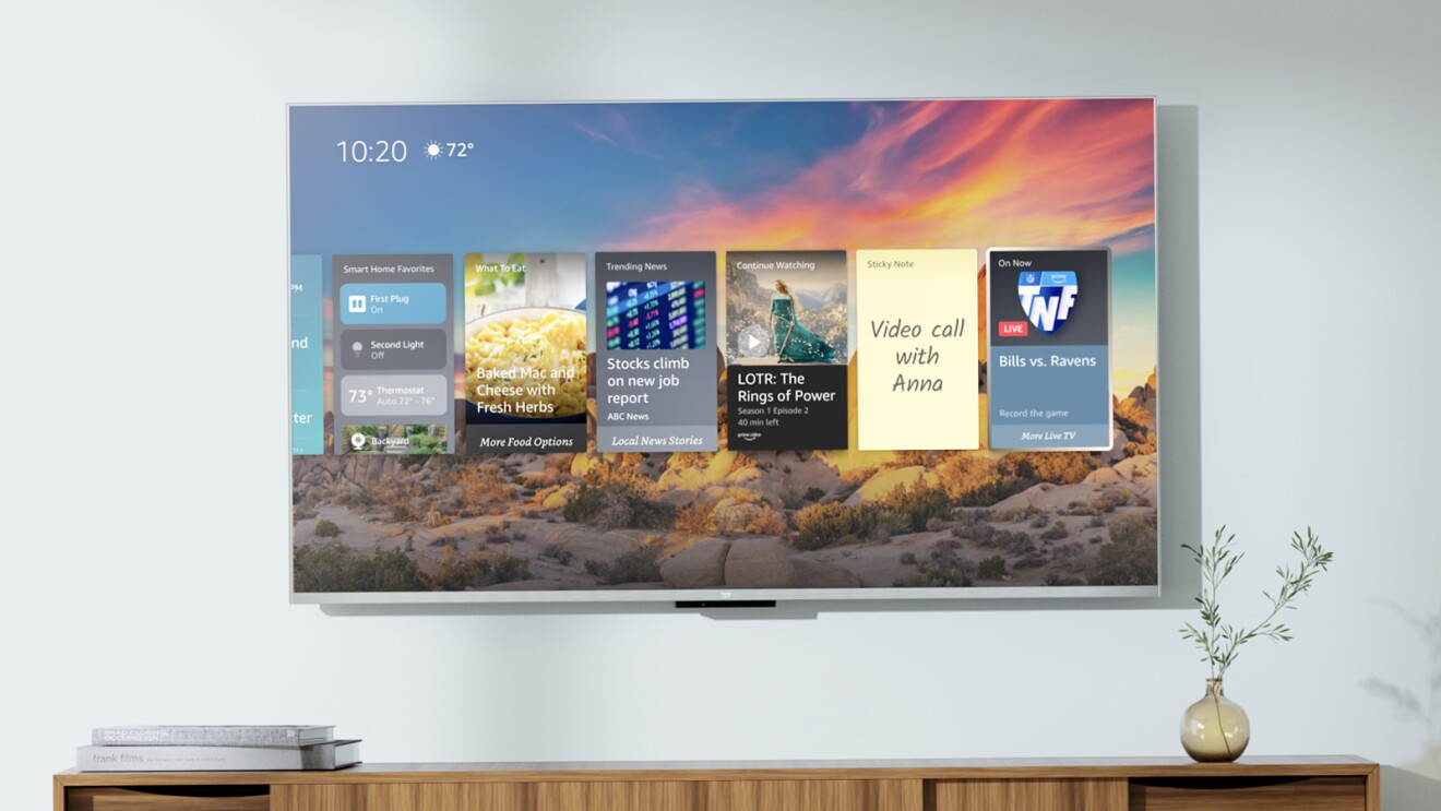 An image of a Fire TV showing different widgets. 