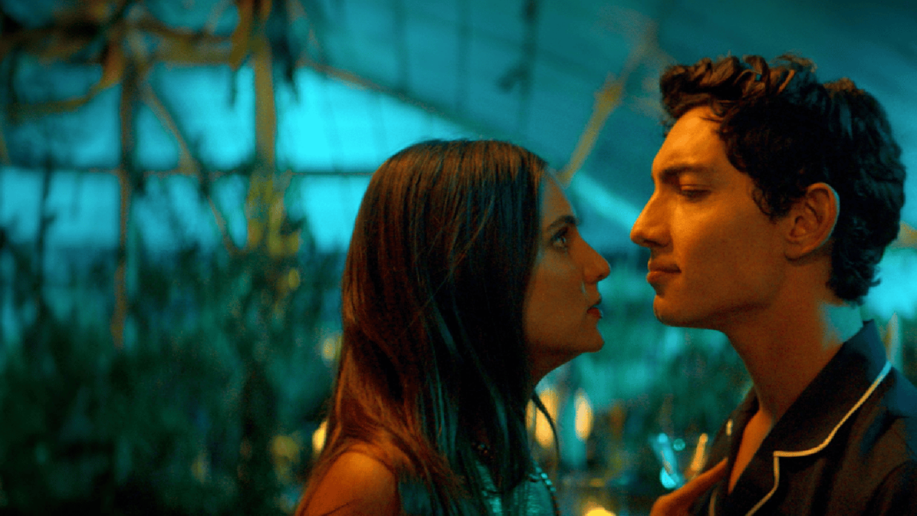 男人和女人面对面的形象从叶的命运。