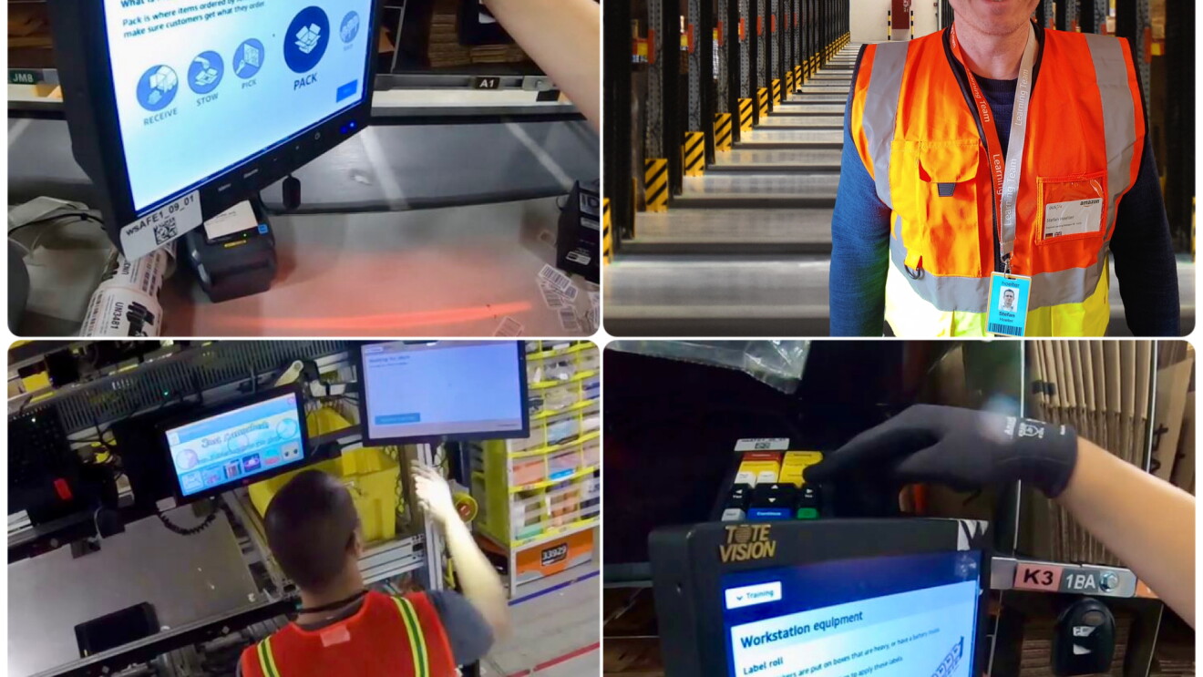 Collage: Stefan Hölter re. oben mit Screenshots der In App Trainings  bei Amazon