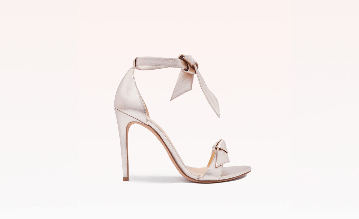 An image of a pearl colored heel by Alexandre Birman.