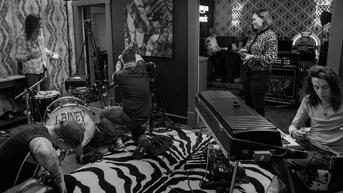 MTK works with an artist at the Country Heat House in Nashville, TN.