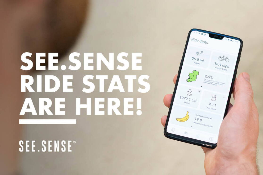 Ride Stats shown on See.Sense app