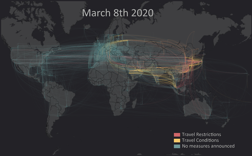 IOM data visualisation of COVID-19 impact on international flights 2020