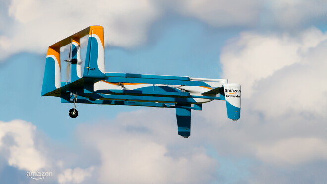 The MK23 hybrid model drone flys through the air like an airplane.
