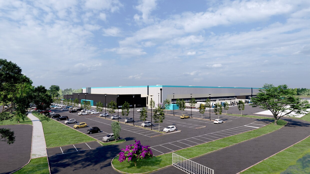 Render of new BLQ8 Italy Logistics Center under construction