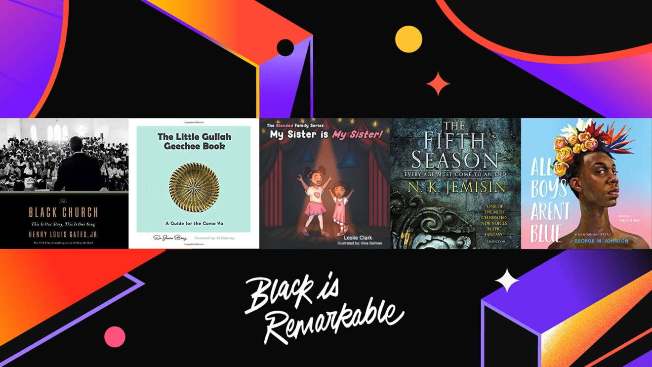 左边是一本书的封面,右边是亚马逊员工的头像,背景是彩色的。